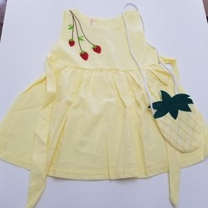 Baby Girl Strawberry Yellow Dress. New. Size 80